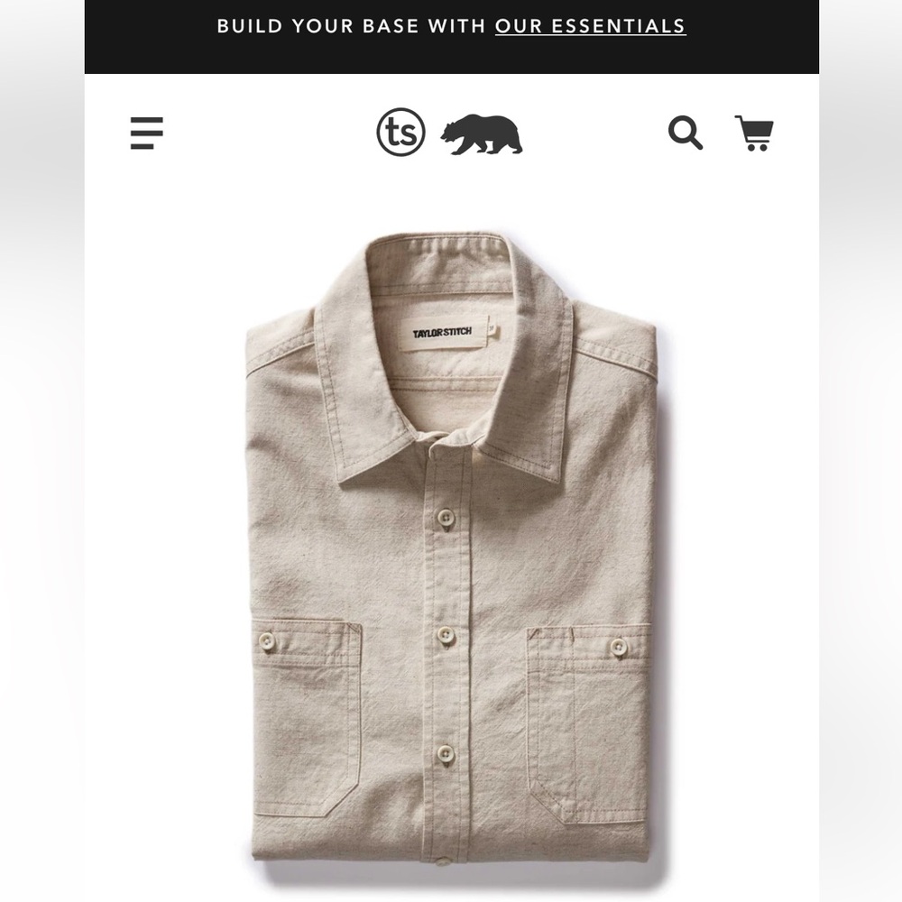 Never worn The Utility Shirt in Natural Nep from Taylor stitch.